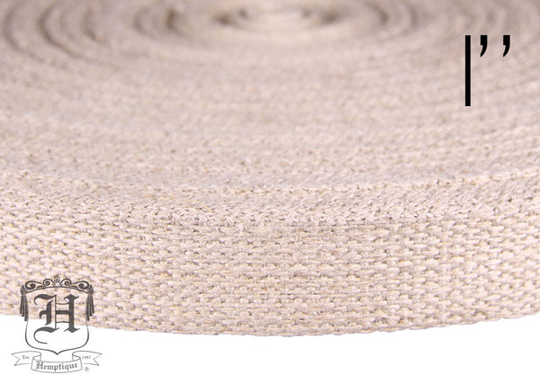 Hemp Webbing - 1" Natural - By-The-Meter