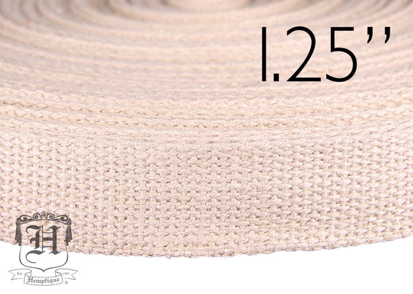 Hemp Webbing - 1.25" Natural - By-The-Meter - Hemptique