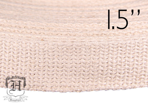 Hemp Webbing - 1.5" Natural - By-The-Meter - Hemptique