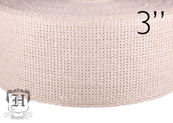 Hemp Webbing - 3" Natural - By-The-Meter - Hemptique