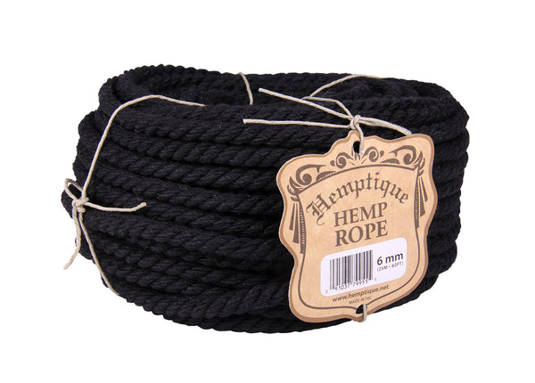 Hemp Rope - Natural/Black - 4mm/6mm/8mm