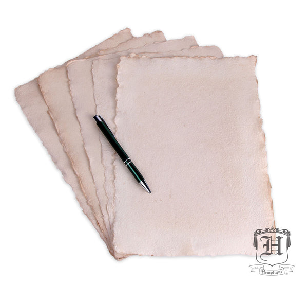 Handmade Hemp Paper Antique 5 Sheet Pack (A4 250GSM) - Hemptique