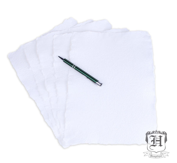 Handmade Hemp Paper White 5 Sheet Pack (A4 250GSM) - Hemptique