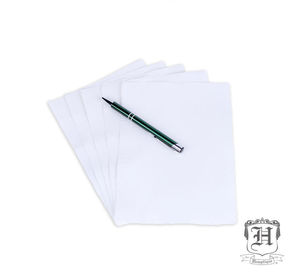 Handmade Hemp Paper White 5 Sheet Pack (A5 125GSM) - Hemptique