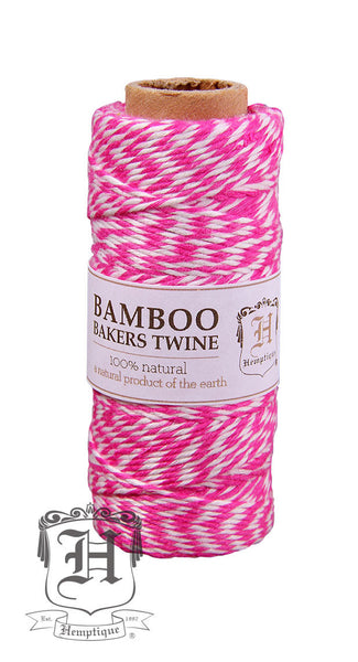 Bamboo Bakers Twine - Neon Pink & White - Hemptique