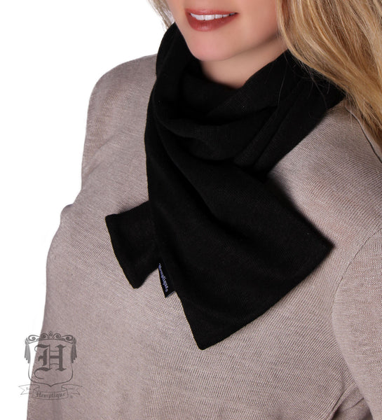 Classic Hemp Knit Scarf - Black - Hemptique