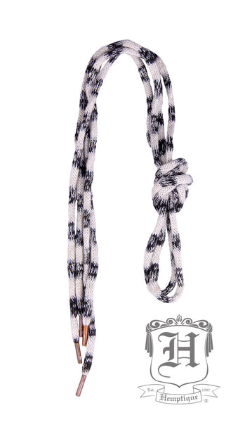 Hemp Shoelace - Black & White
