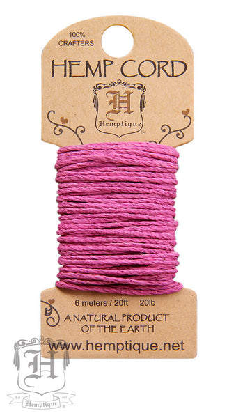 Hemp Cord Mini Card - Bright Pink #20