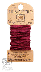 Hemp Cord Mini Card - Burgundy #20