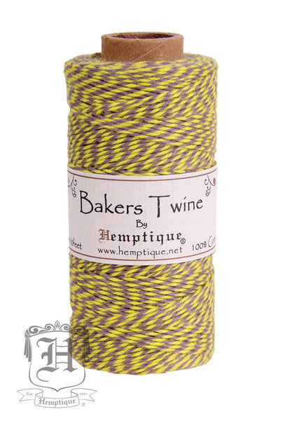 Cotton Bakers Twine - Carnival - Yellow & Gray (2x2 Ply) - Hemptique