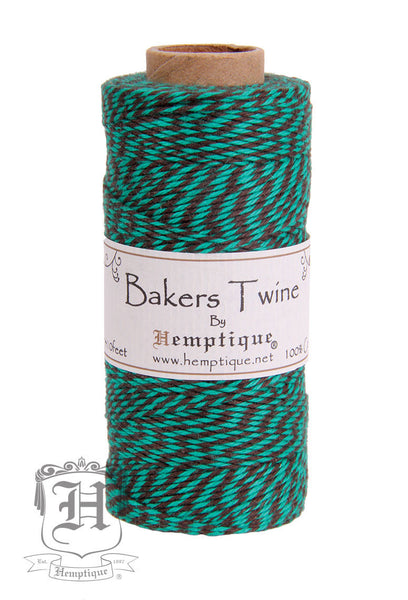 Cotton Bakers Twine - Coco Mint - Green & Black (2x2 Ply) - Hemptique