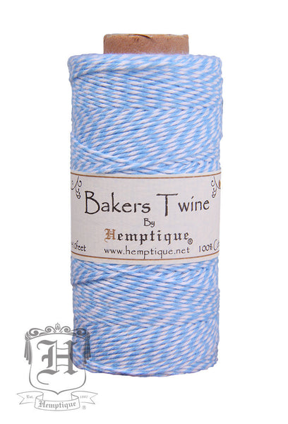 Cotton Bakers Twine - Light Blue & White (2x2 Ply)
