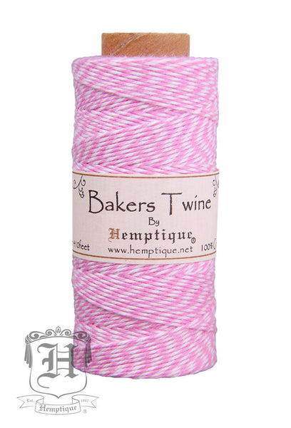 Cotton Bakers Twine - Light Pink & White (2x2 Ply) - Hemptique
