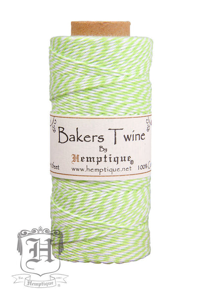 Cotton Bakers Twine - Lime Green & White (2x2 Ply)