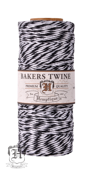 Cotton Bakers Twine Metallic Spool - Black, White, & Silver