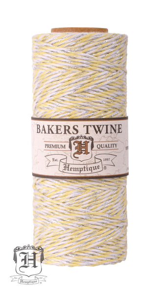 Cotton Bakers Twine Metallic Spool - Yellow, White, & Silver - Hemptique