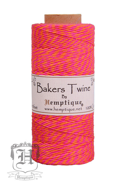 Cotton Bakers Twine - Neon Pink & Neon Orange (2x2 Ply) - Hemptique