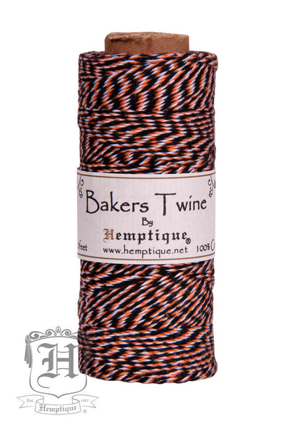 Cotton Bakers Twine - Orange, Black & White (2x2 Ply) - Hemptique