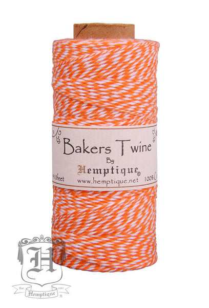 Cotton Bakers Twine - Orange & White (2x2 Ply) - Hemptique