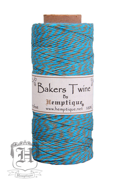 Cotton Bakers Twine - Turquoise & Dusty Olive (2x2 Ply) - Hemptique