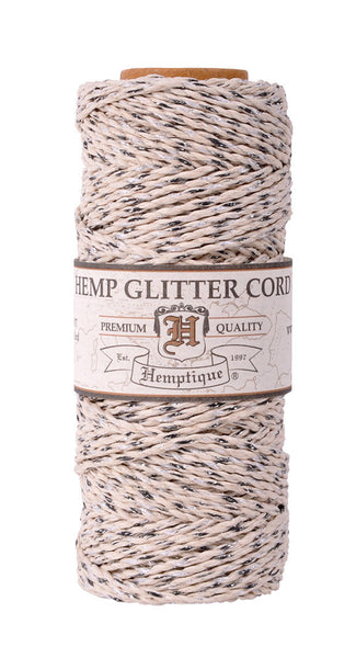 Metallic Hemp Glitter Cord - Black, Silver & Natural - Hemptique