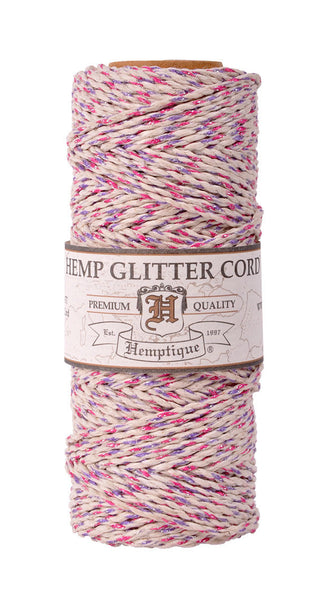Metallic Hemp Glitter Cord - Pink, Purple & Natural
