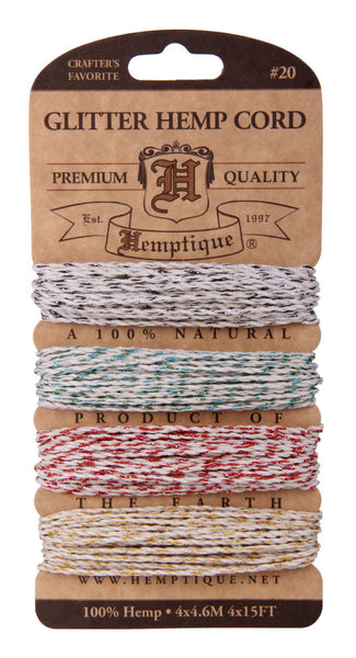 Glitter Hemp Cord Card - Festive Occasion #20 - Hemptique