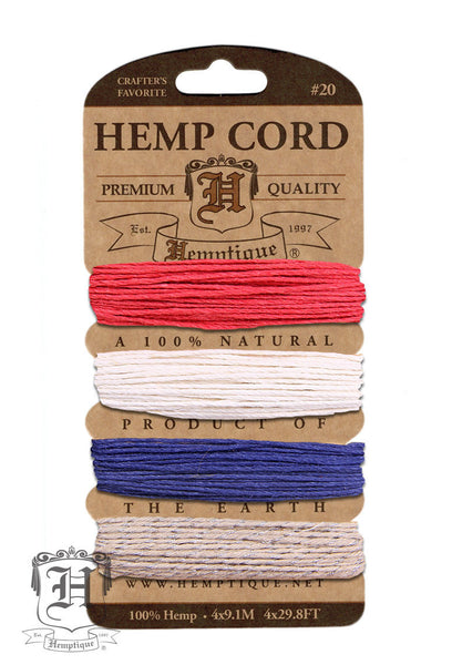 Hemp Cord Card - Americana Silver #20