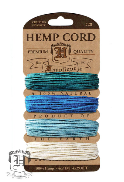 Hemp Cord Card - Shades of Aquamarine #20/#10