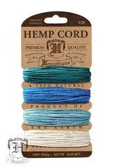 Hemp Cord Card - Shades of Aquamarine #20/#10