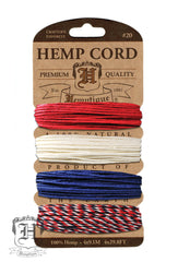 Hemp Cord Card - Classic Red, White, & Blue #20 - Hemptique