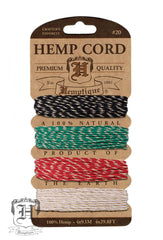 Hemp Cord Card - Metallic Rasta Glitter #20