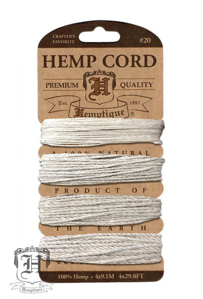 Hemp Cord Card - Multiweight Natural #10-#48 - Hemptique