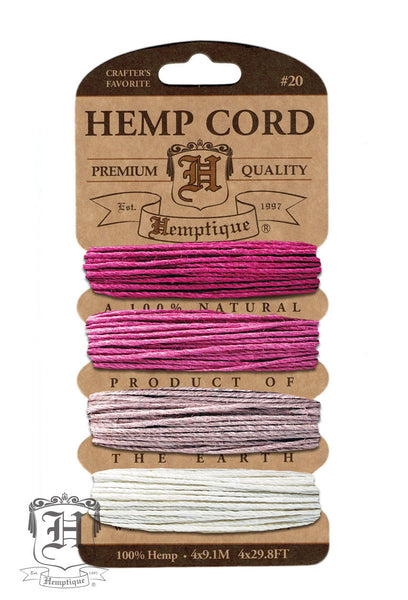 Hemp Cord Card - Shades of Ruby #20/#10