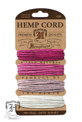 Hemp Cord Card - Shades of Ruby #20/#10