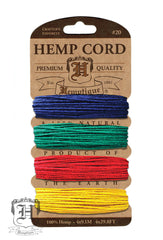 Hemp Cord Card - Shades of Topaz #20/#10