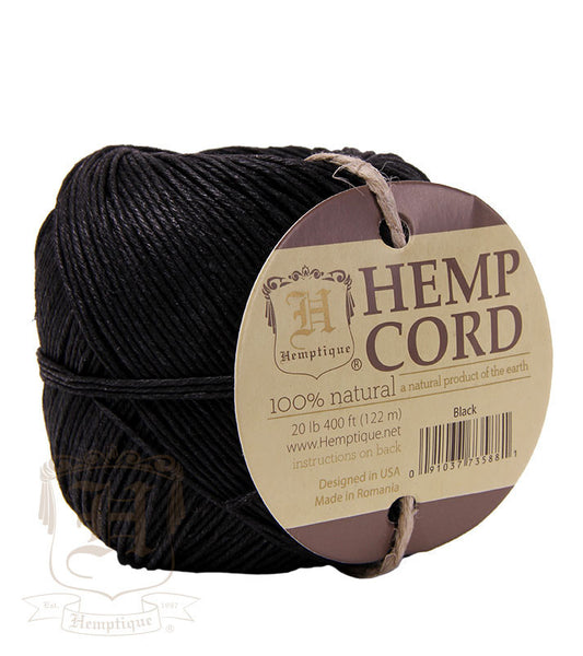 Hemp Cord Ball - Black #20 - Hemptique