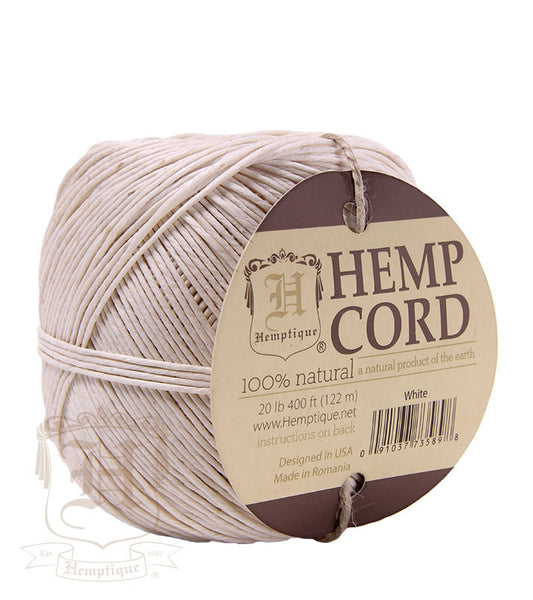 Hemp Cord Ball - White #20 - Hemptique