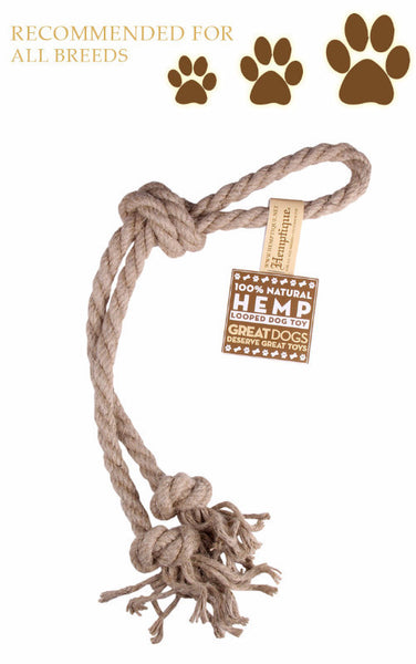 12mm Hemp Rope Loop Dog Toy - Hemptique