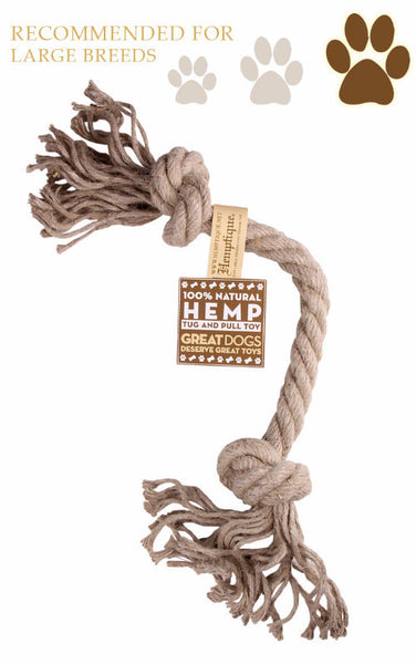 20mm Hemp Rope Tug & Pull Dog Toy - Hemptique