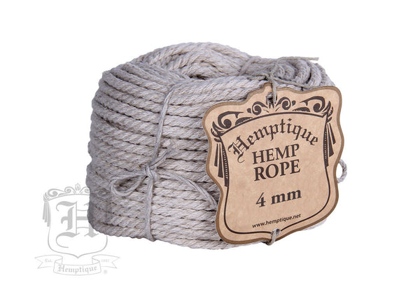 Hemp Rope - Natural/Black - 4mm/6mm/8mm - Hemptique