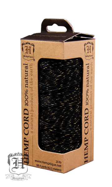 Metallic Hemp Cord - Black & Gold