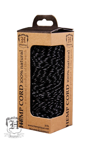 Metallic Hemp Cord - Black & Silver - Hemptique