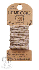 Hemp Cord Mini Card Metallic - Natural & Gold
