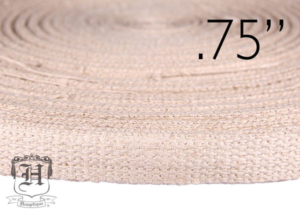 Hemp Webbing - .75" Natural - By-The-Meter