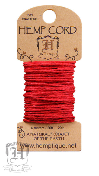 Hemp Cord Mini Card - Red #20 - Hemptique