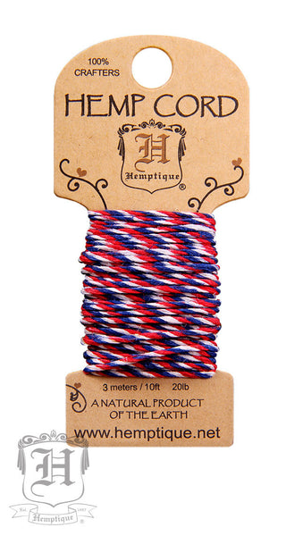 Hemp Cord Mini Card Variegated - Americana #20