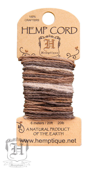 Hemp Cord Mini Card Variegated - Earthy #20 - Hemptique