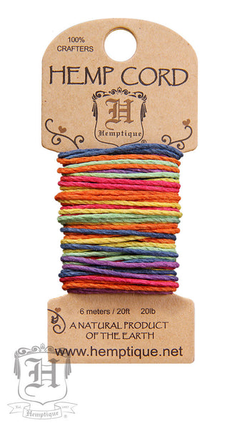 Hemp Cord Mini Card Variegated - Rainbow #20