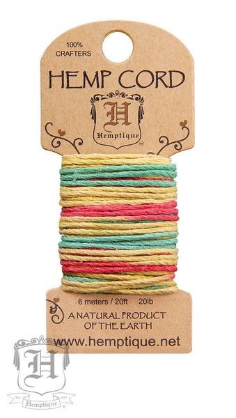 Hemp Cord Mini Card Variegated - Rasta #20